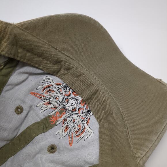 Browning Strapback Baseball Cap Brown One Size Adjustable Distressed Camouflage - Picture 8 of 9